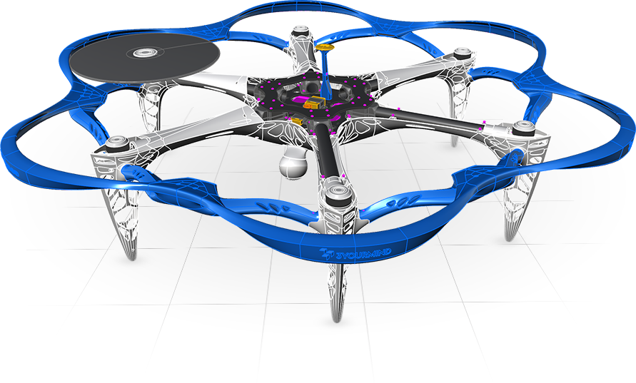 CAD Model of Drone Prepared for 3D Printing