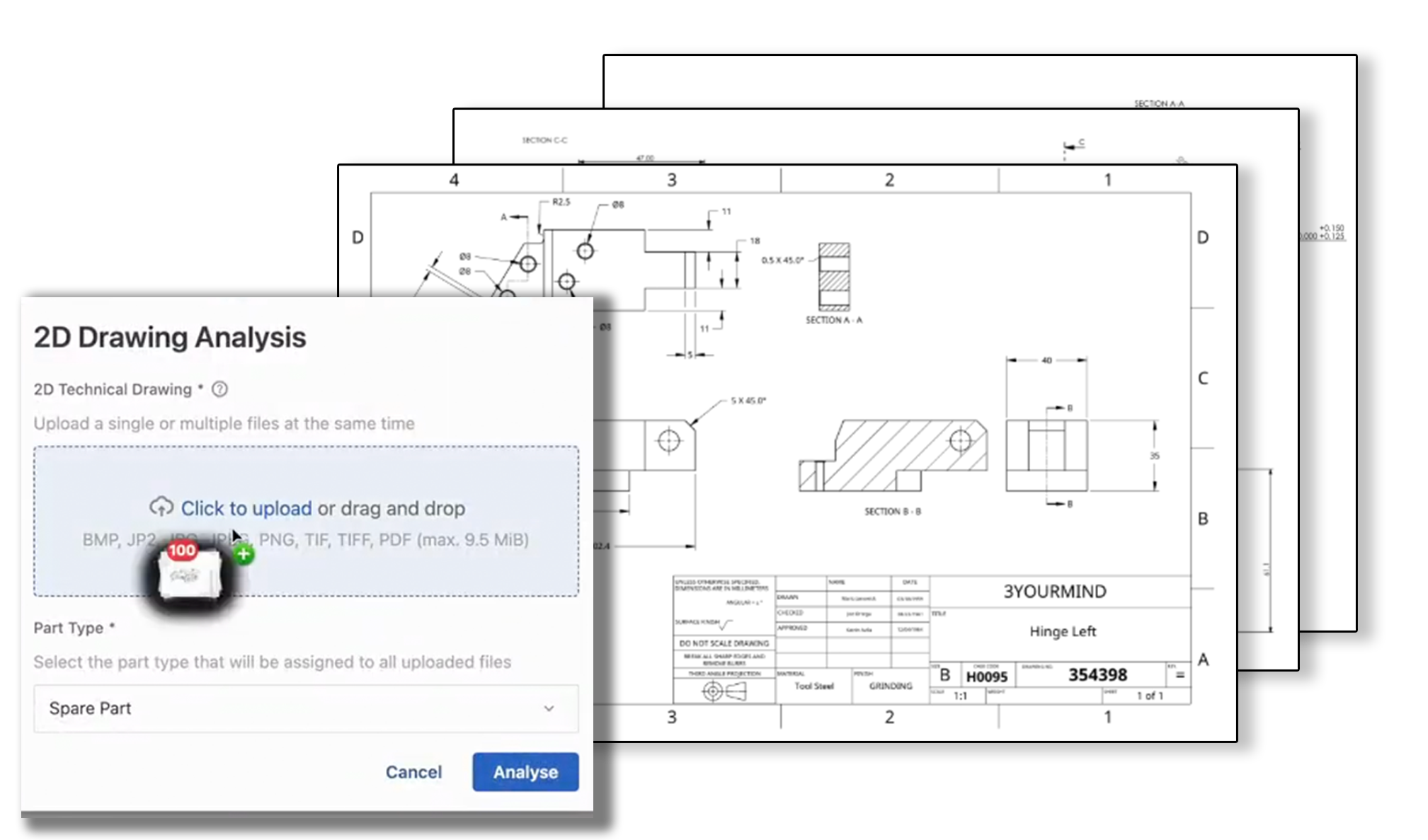 2D-Drawing-Analysis-Drag-n-Drop
