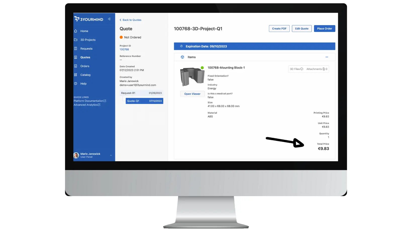 On-demand manufacturing software can save time with automatic price quoting. 