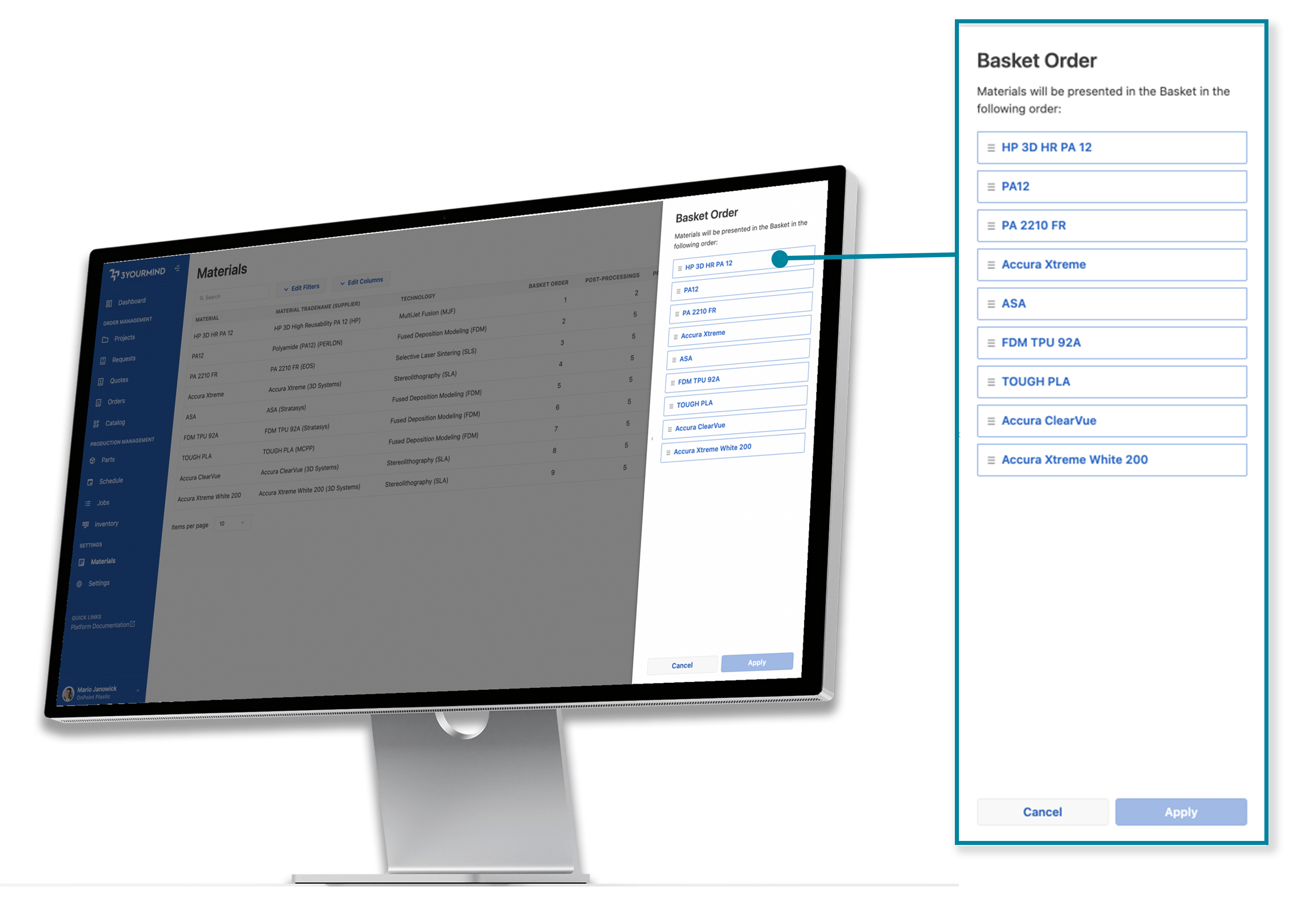 Distributed Manufacturing - Material Order