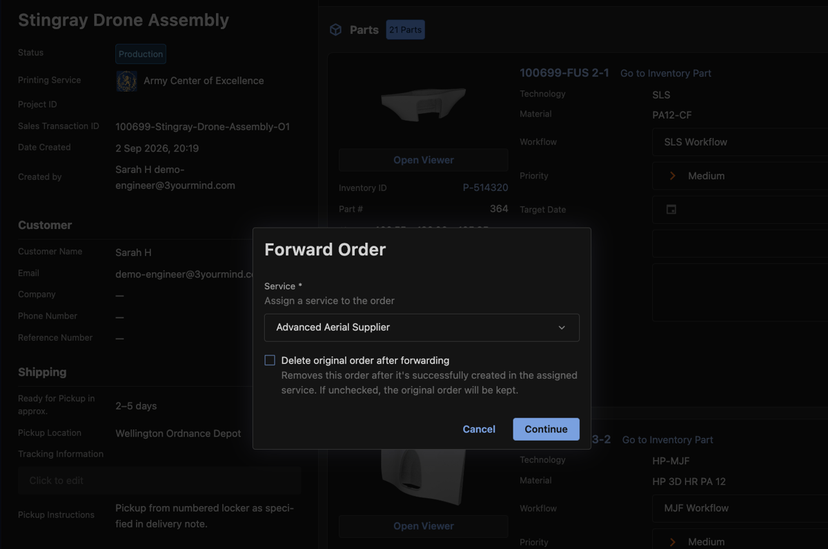 Forward Orders