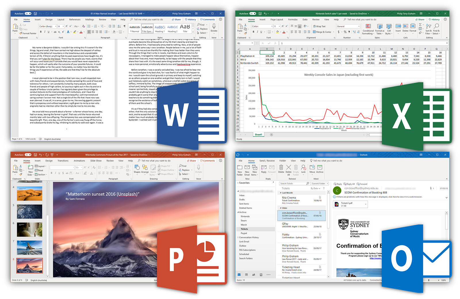 Representation of the Full Suite from Microsoft_Office as of 2019